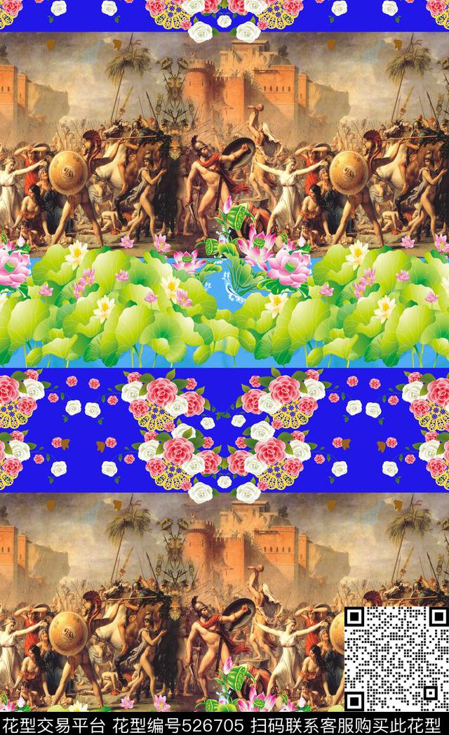 欧美定位萨宾妇女油画窗帘家纺服装壁画萨宾妇女花卉古建筑花卉数码印花华亿平台下载（图片编号: 526705） - 瓦栏（Walan）