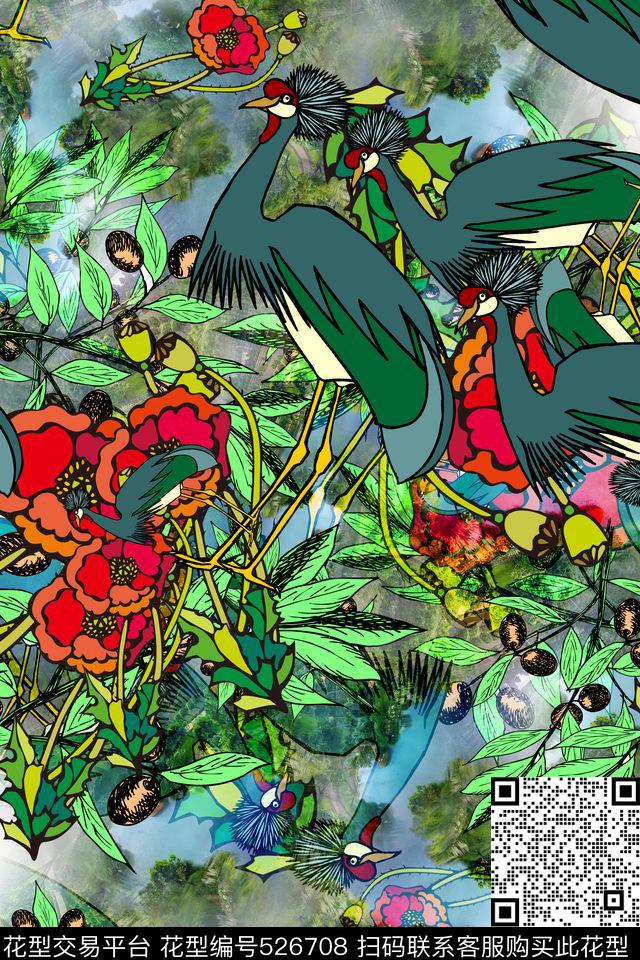 衬衣连衣裙连衣裙清新脱俗家纺华亿平台绿数码印花华亿平台下载（图片编号: 526708） - 瓦栏（Walan）