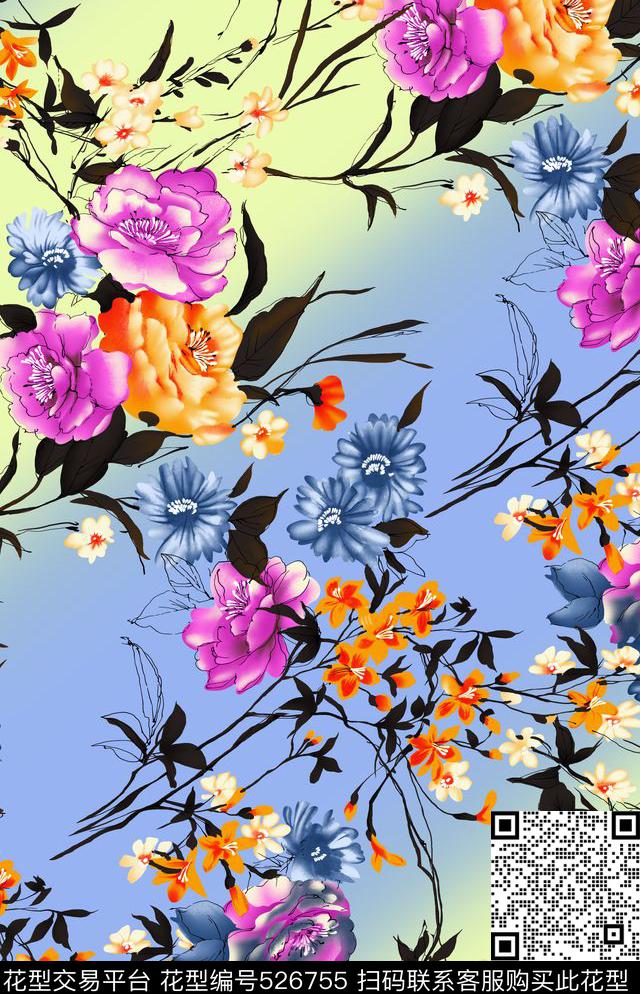 现代几何组合数码印花华亿平台下载（图片编号: 526755） - 瓦栏（Walan）