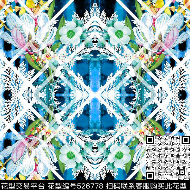 MAX-定位欧美民族风解构抽象几何数码印花华亿平台下载（图片编号: 526778） - 瓦栏（Walan）