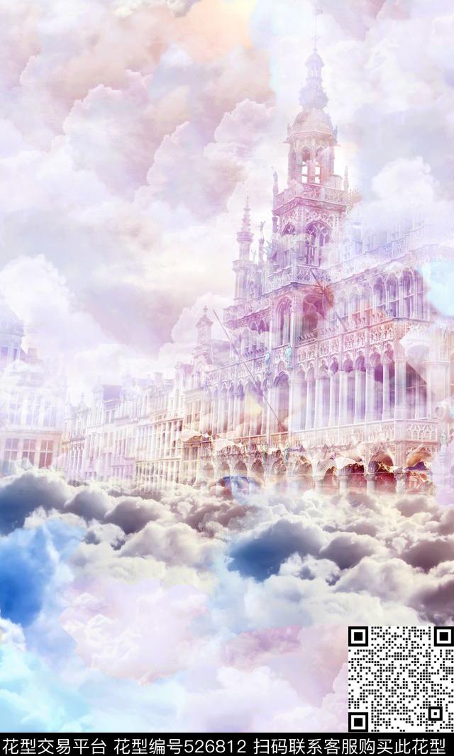 彩虹彩云城堡数码印花华亿平台下载（图片编号: 526812） - 瓦栏（Walan）