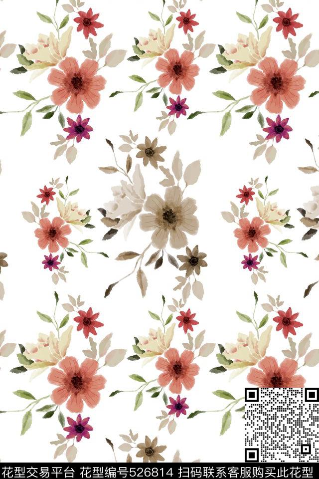 传统经典花卉数码印花华亿平台下载（图片编号: 526814） - 瓦栏（Walan）