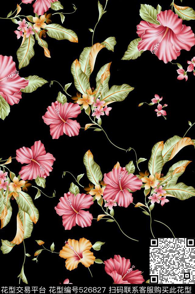 花卉数码印花华亿平台下载（图片编号: 526827） - 瓦栏（Walan）