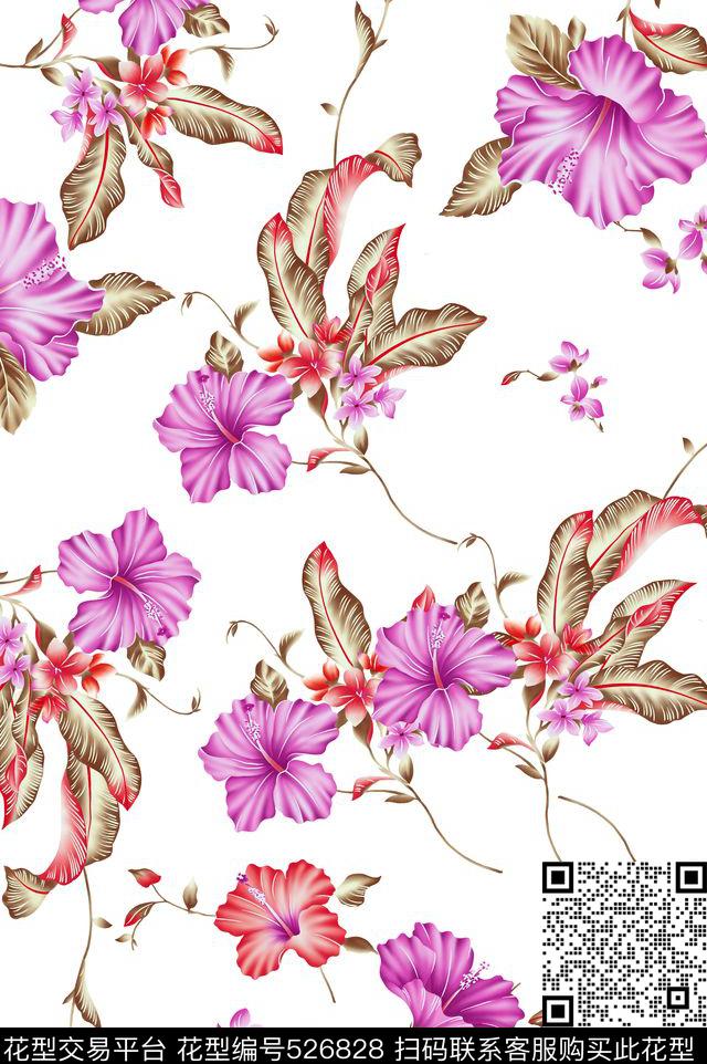 花卉数码印花华亿平台下载（图片编号: 526828） - 瓦栏（Walan）