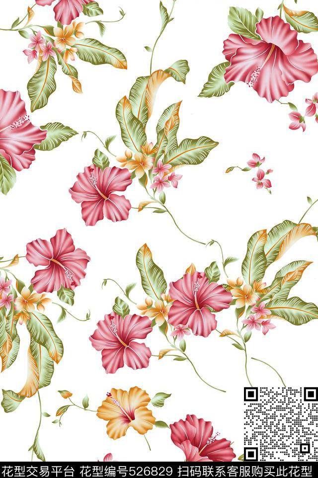花卉数码印花华亿平台下载（图片编号: 526829） - 瓦栏（Walan）