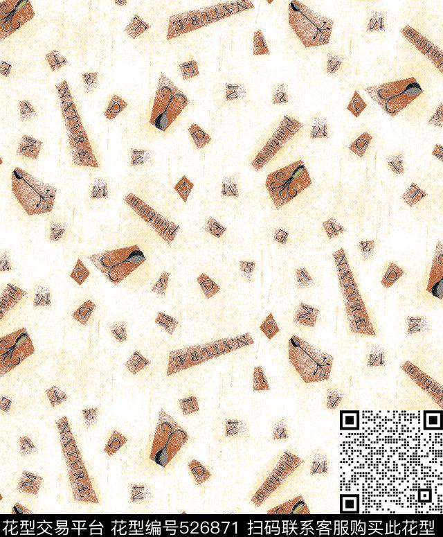 字母定位花扎染华亿平台传统印花华亿平台下载（图片编号: 526871） - 瓦栏（Walan）