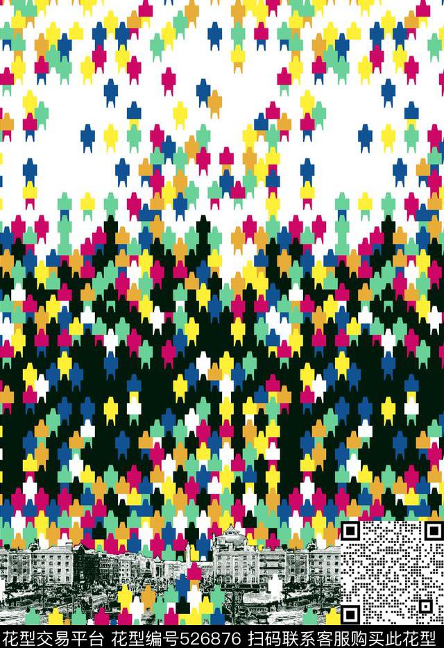 字母定位花扎染华亿平台传统印花华亿平台下载（图片编号: 526876） - 瓦栏（Walan）