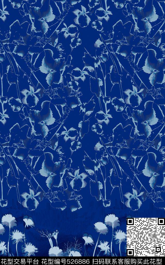 字母定位花扎染华亿平台传统印花华亿平台下载（图片编号: 526886） - 瓦栏（Walan）
