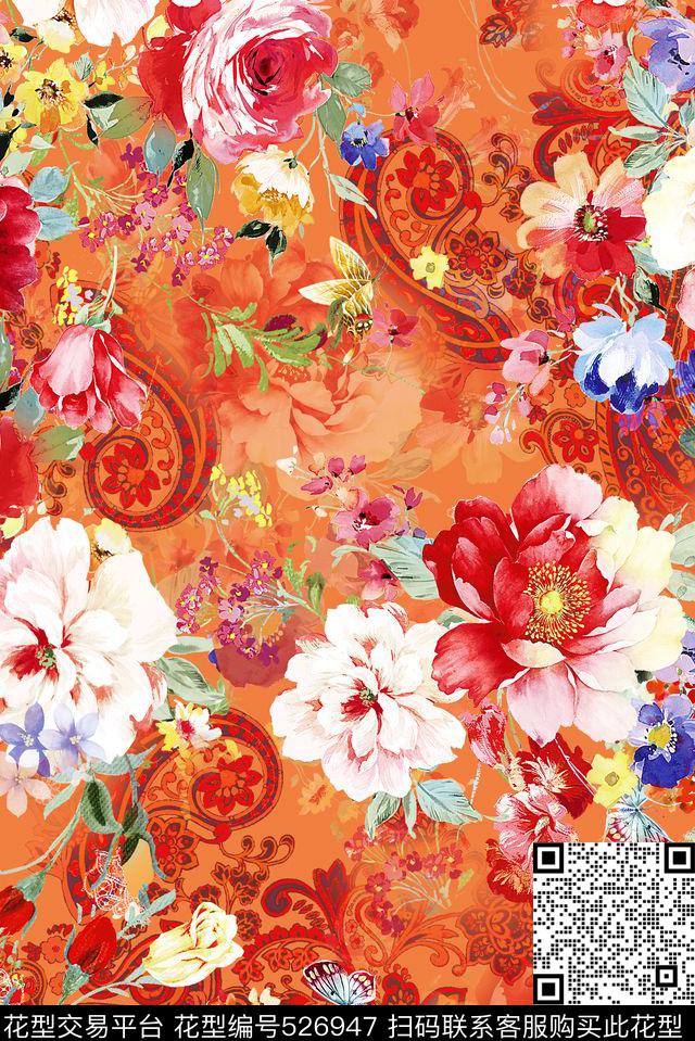 碎花花朵花卉数码印花华亿平台下载（图片编号: 526947） - 瓦栏（Walan）