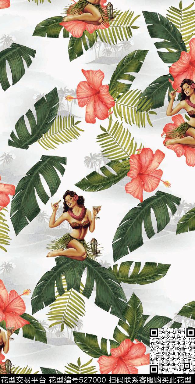 原创植物优雅数码印花华亿平台下载（图片编号: 527000） - 瓦栏（Walan）