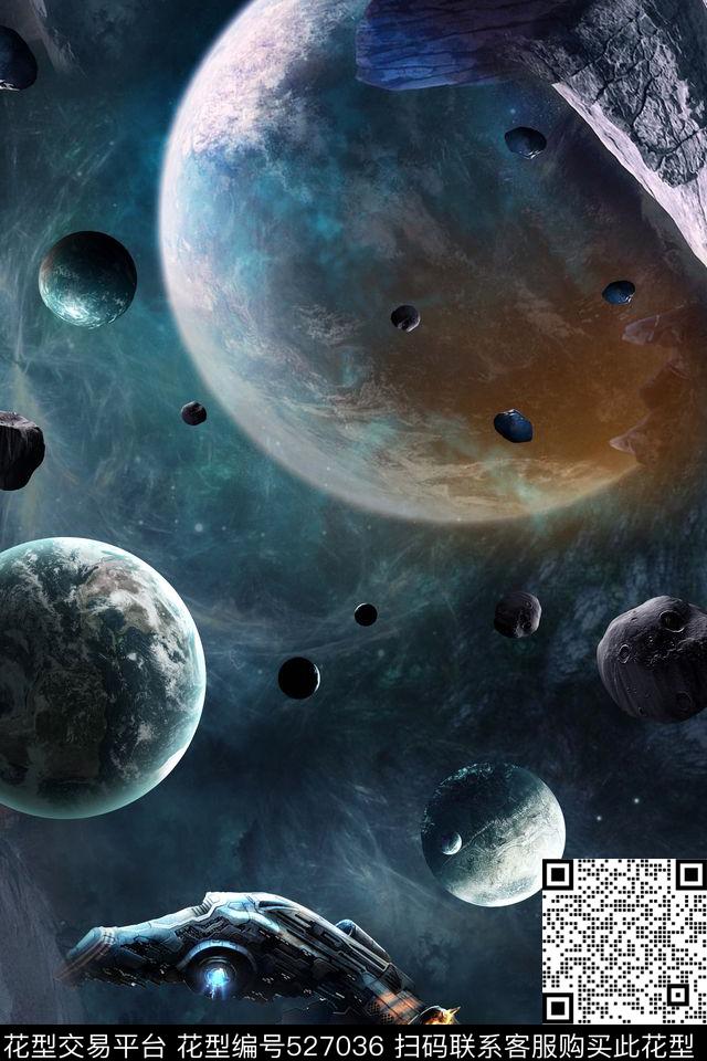 宇宙星球自然科技男女装休闲数码印花华亿平台下载（图片编号: 527036） - 瓦栏（Walan）