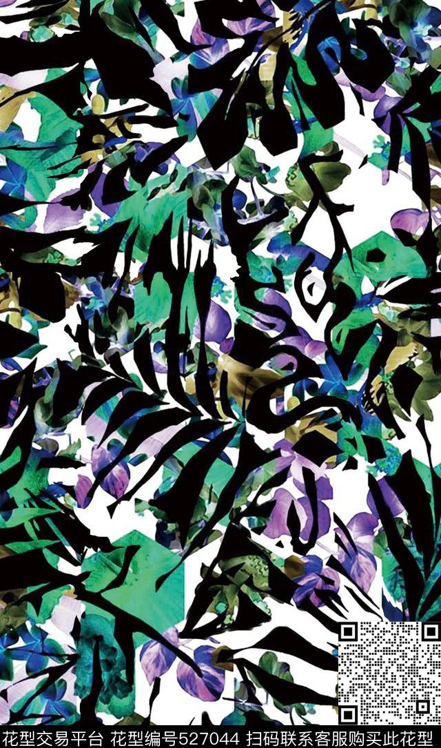 原创植物优雅数码印花华亿平台下载（图片编号: 527044） - 瓦栏（Walan）