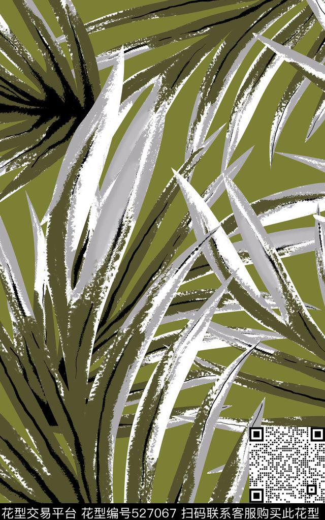 植物休闲时尚数码印花华亿平台下载（图片编号: 527067） - 瓦栏（Walan）