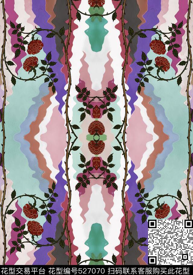 波西米亚几何藤条传统印花华亿平台下载（图片编号: 527070） - 瓦栏（Walan）