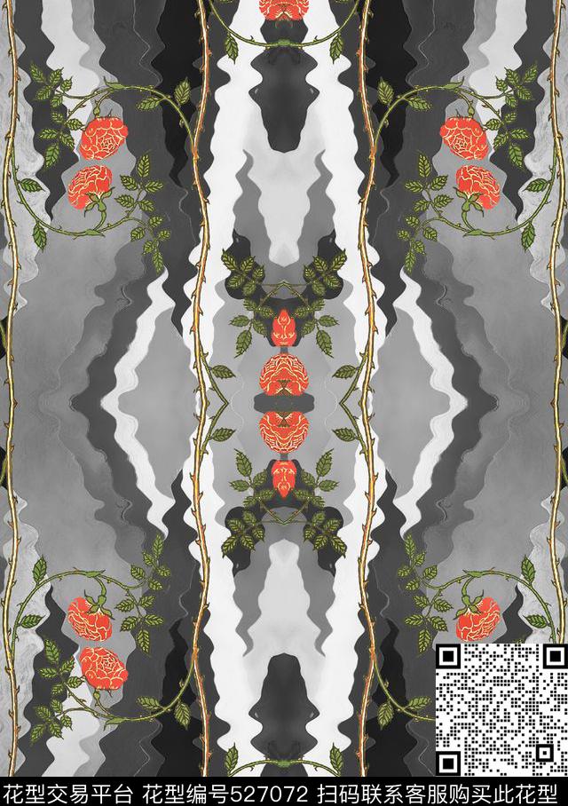 波西米亚藤条几何数码印花华亿平台下载（图片编号: 527072） - 瓦栏（Walan）