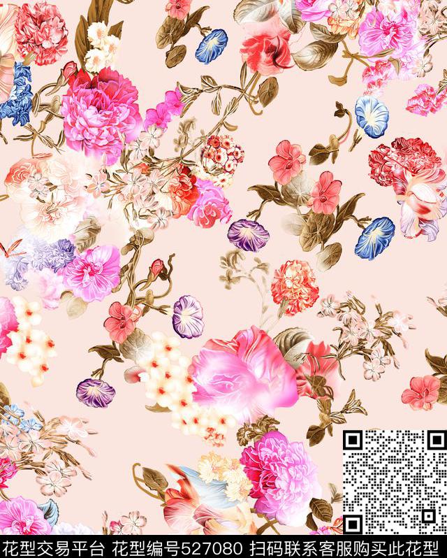 现代花卉数码数码印花华亿平台下载（图片编号: 527080） - 瓦栏（Walan）