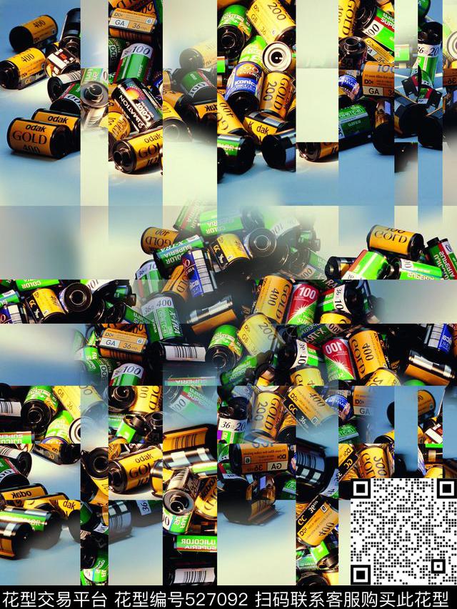 潮流复古胶卷数码印花华亿平台下载（图片编号: 527092） - 瓦栏（Walan）