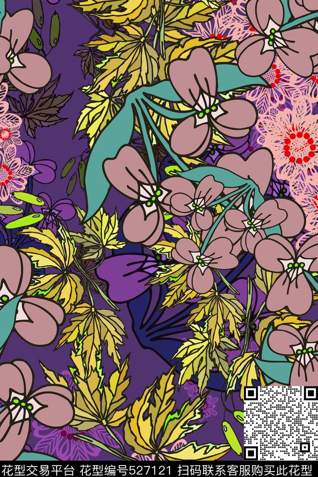 花卉民族风女装传统印花华亿平台下载（图片编号: 527121） - 瓦栏（Walan）