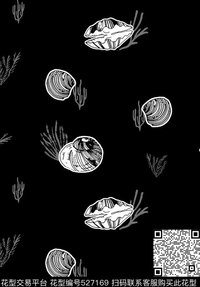 T恤贝壳草传统印花华亿平台下载（图片编号: 527169） - 瓦栏（Walan）