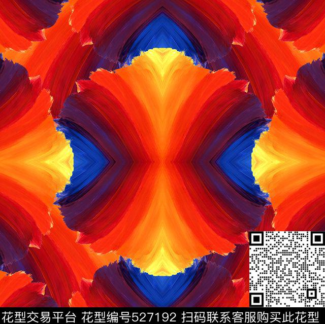 解构几何水彩数码印花华亿平台下载（图片编号: 527192） - 瓦栏（Walan）