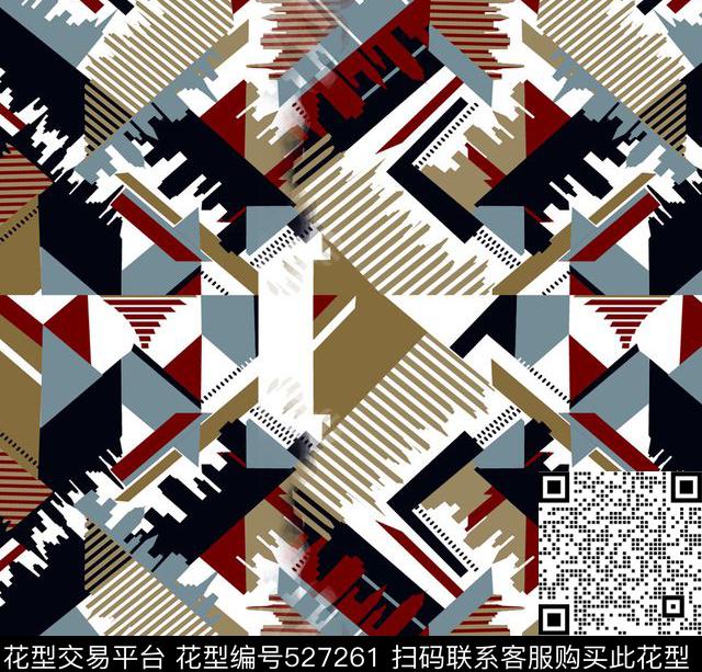 潮流抽象几何传统印花华亿平台下载（图片编号: 527261） - 瓦栏（Walan）