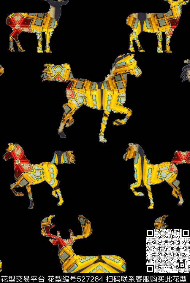 潮流动物印花传统印花华亿平台下载（图片编号: 527264） - 瓦栏（Walan）