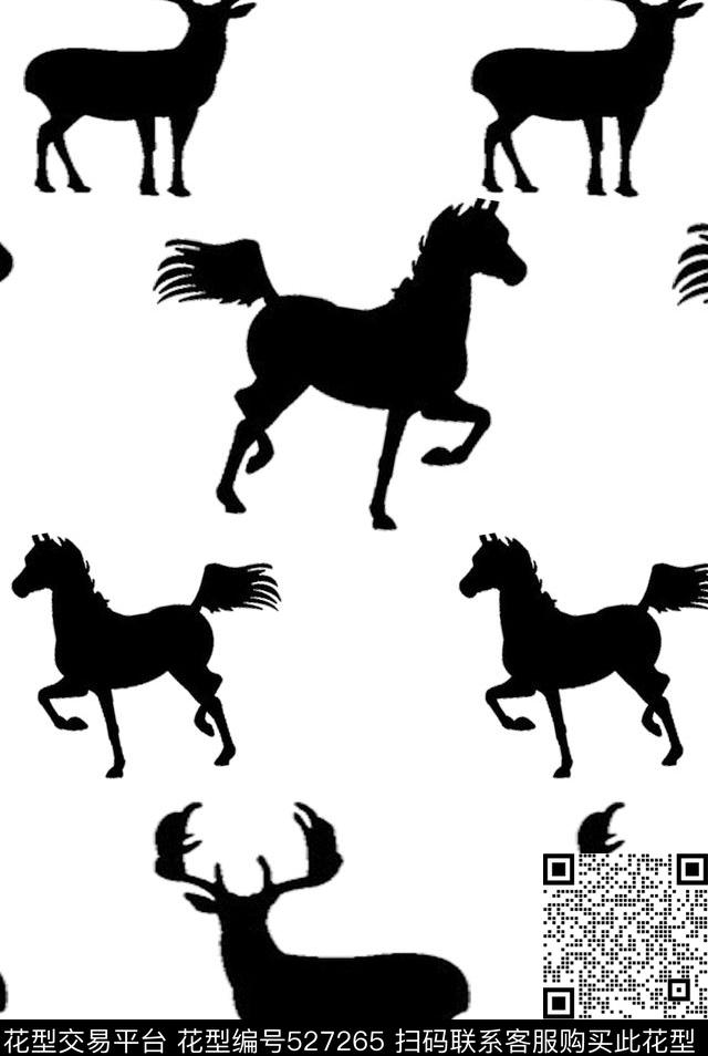 抽象动物休闲传统印花华亿平台下载（图片编号: 527265） - 瓦栏（Walan）