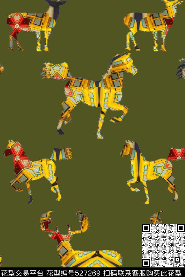 潮流动物传统印花华亿平台下载（图片编号: 527269） - 瓦栏（Walan）