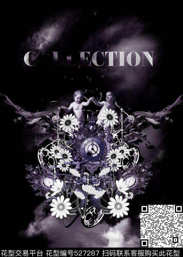 时尚欧式小天使数码印花华亿平台下载（图片编号: 527287） - 瓦栏（Walan）