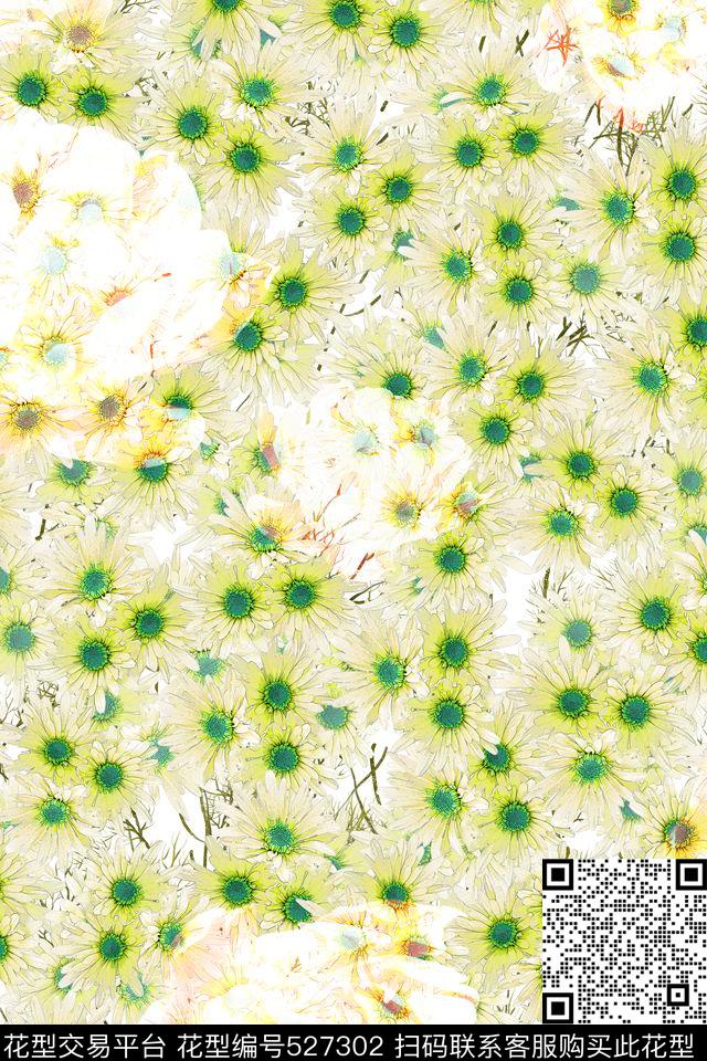 L.D~花卉L.D~手绘清新数码印花华亿平台下载（图片编号: 527302） - 瓦栏（Walan）