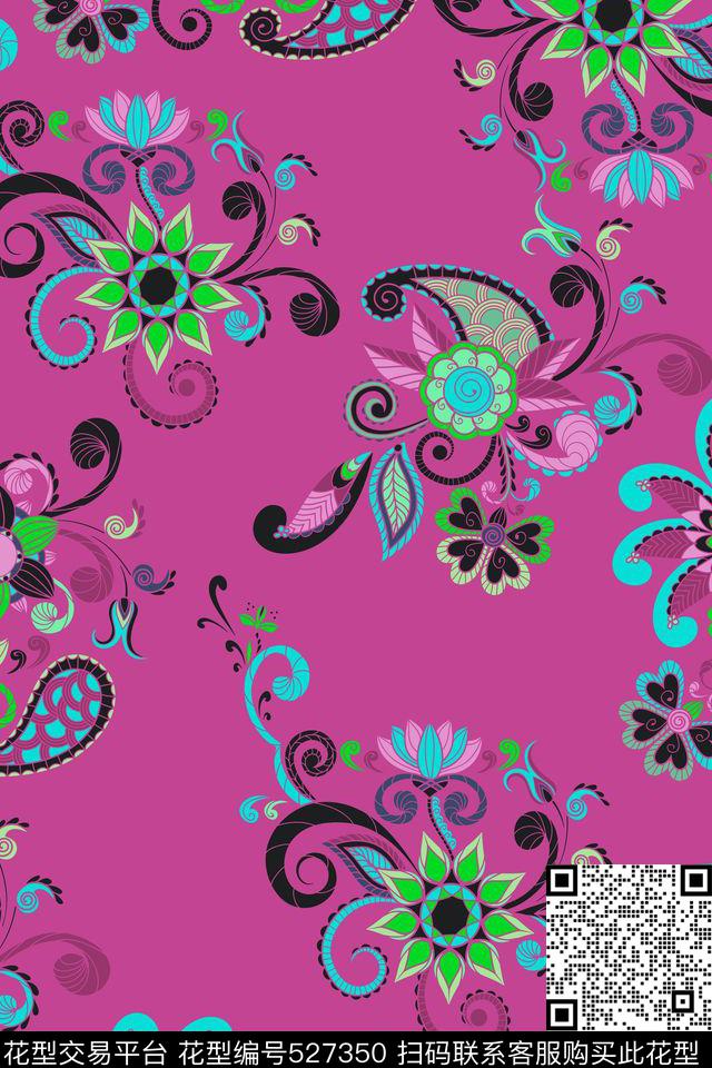 民族风女装欧式花纹传统印花华亿平台下载（图片编号: 527350） - 瓦栏（Walan）