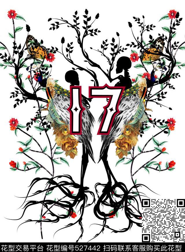 时尚手绘错位数码印花华亿平台下载（图片编号: 527442） - 瓦栏（Walan）