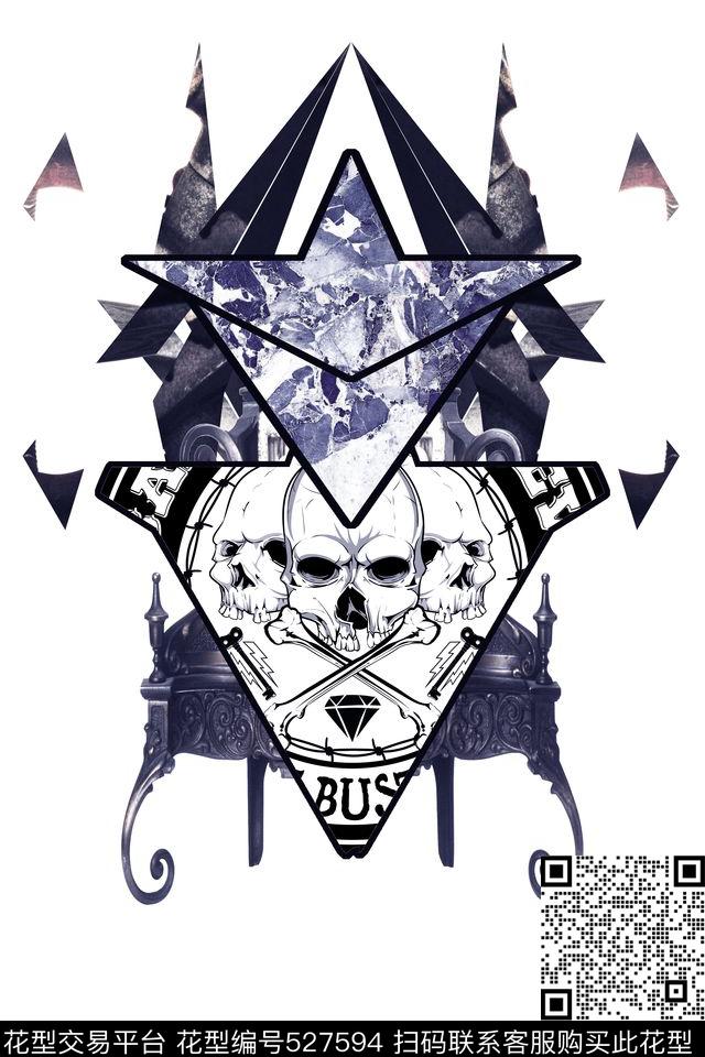 潮流复古骷髅数码印花华亿平台下载（图片编号: 527594） - 瓦栏（Walan）