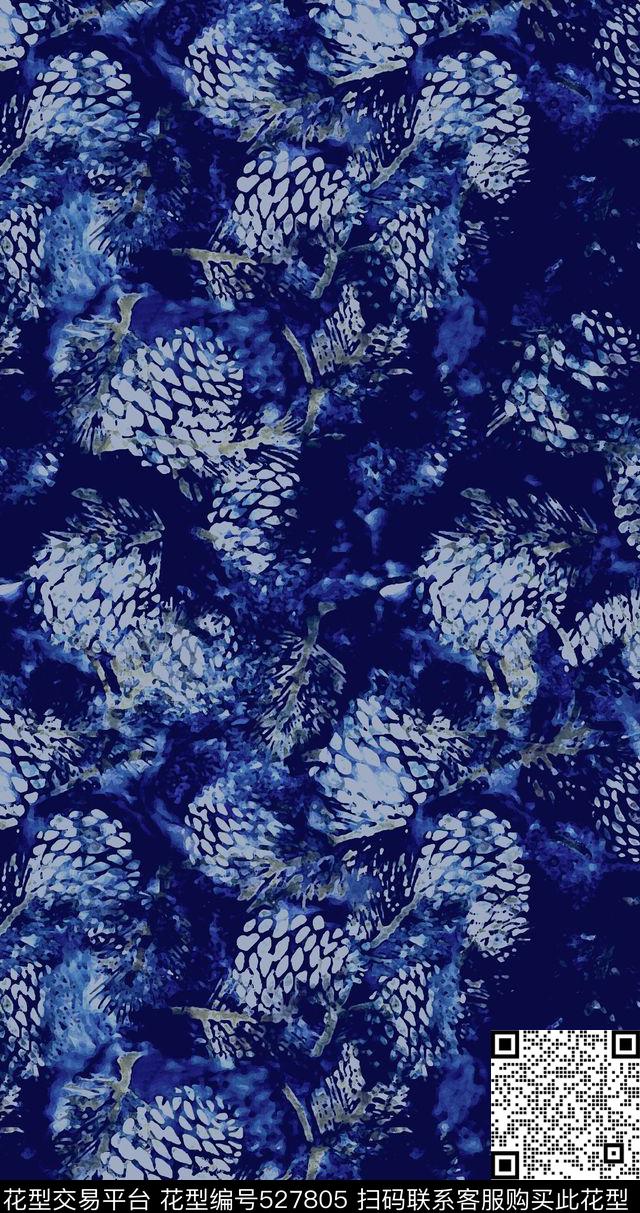 抽象乱纹松籽男装数码印花华亿平台下载（图片编号: 527805） - 瓦栏（Walan）