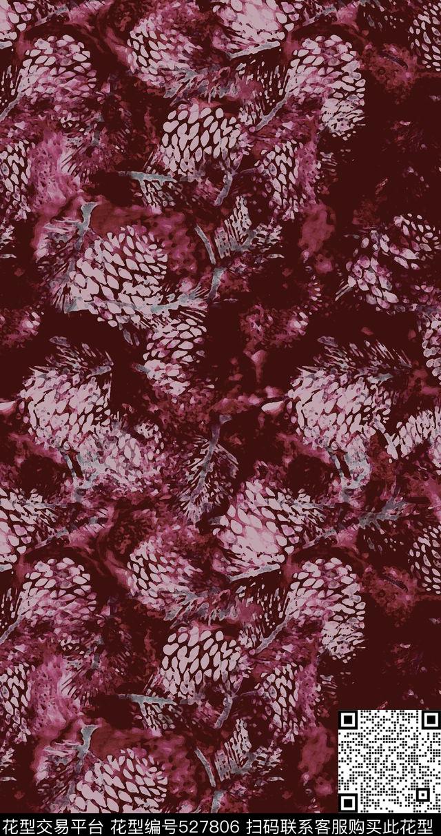 抽象乱纹松籽男装数码印花华亿平台下载（图片编号: 527806） - 瓦栏（Walan）