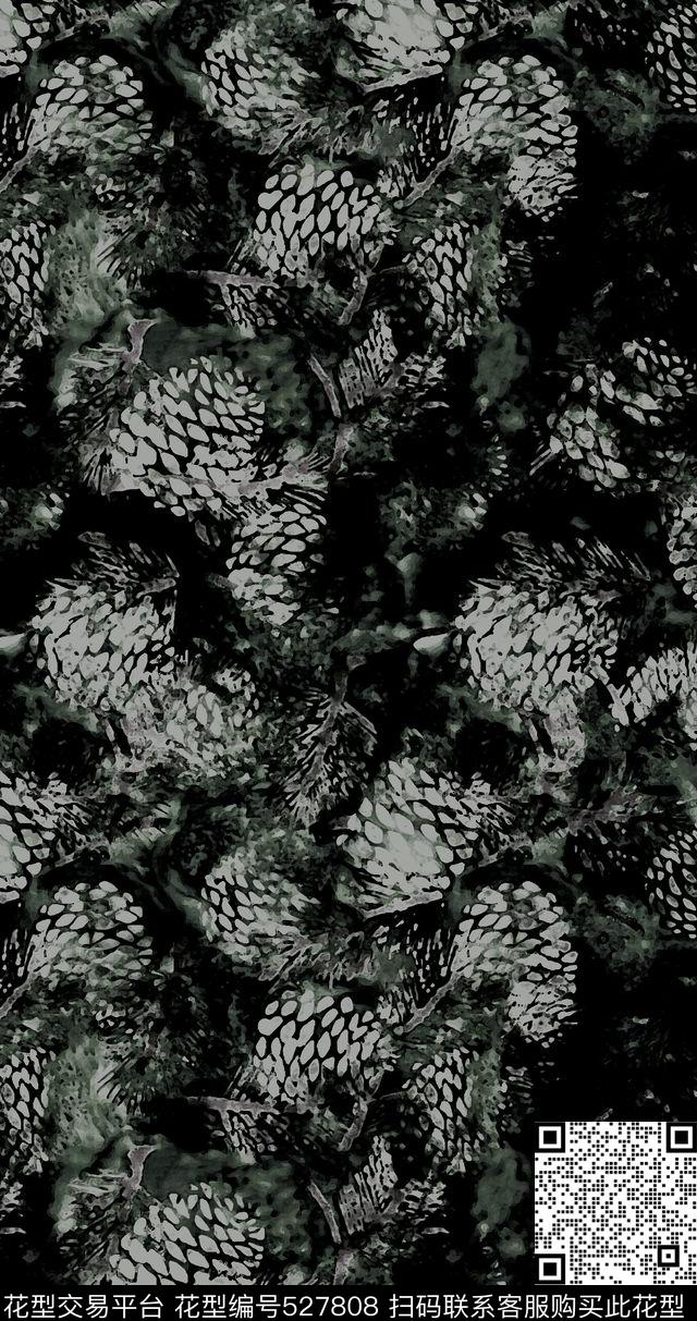 抽象夹克乱纹松籽数码印花华亿平台下载（图片编号: 527808） - 瓦栏（Walan）