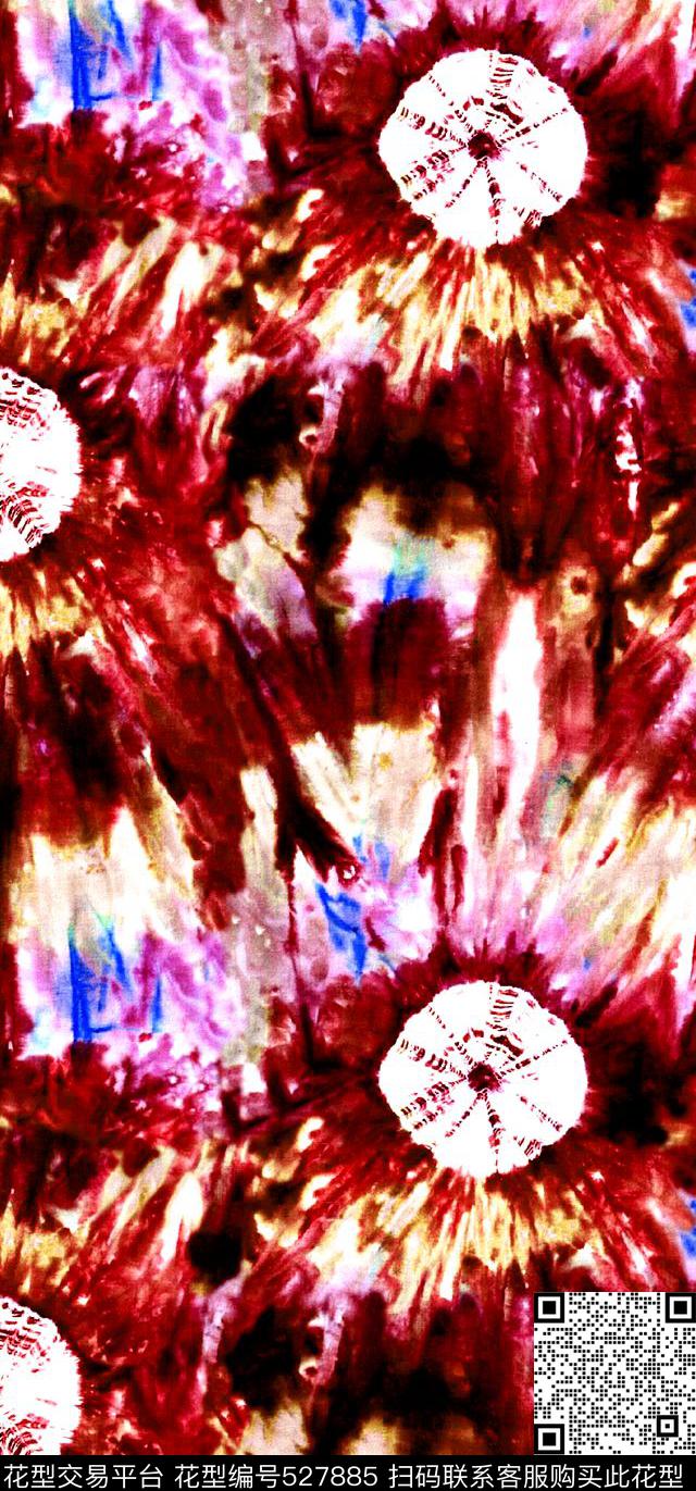 抽象扎染华亿平台女装数码印花华亿平台下载（图片编号: 527885） - 瓦栏（Walan）