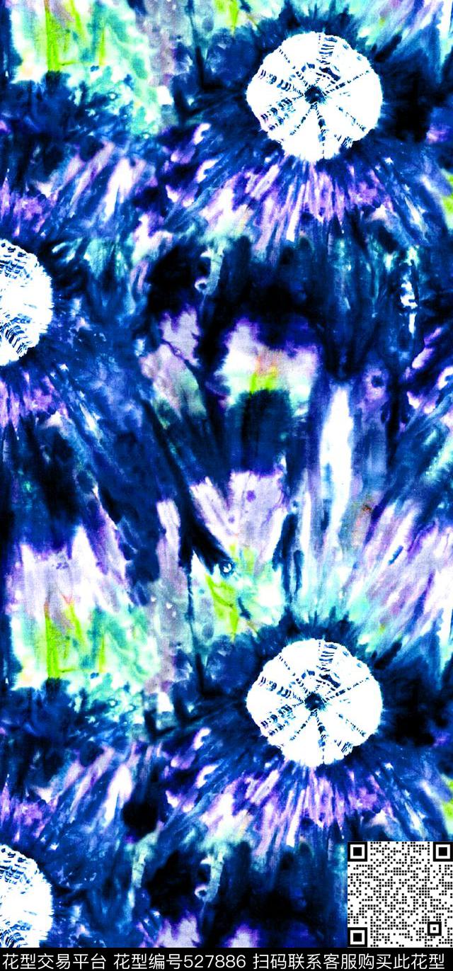抽象扎染服装数码印花华亿平台下载（图片编号: 527886） - 瓦栏（Walan）