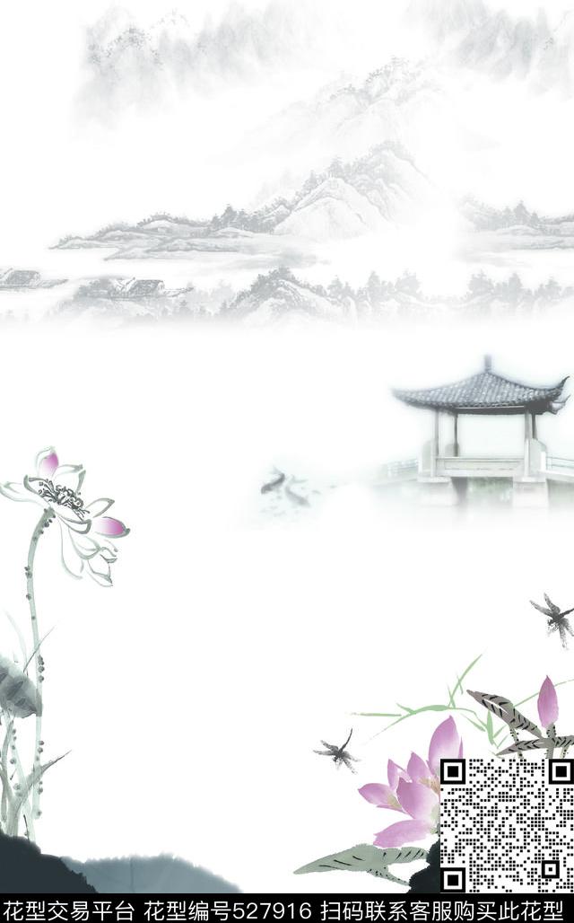 时尚潮流水墨数码印花华亿平台下载（图片编号: 527916） - 瓦栏（Walan）