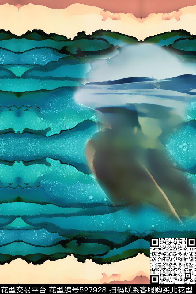 摄影人像波浪数码印花华亿平台下载（图片编号: 527928） - 瓦栏（Walan）