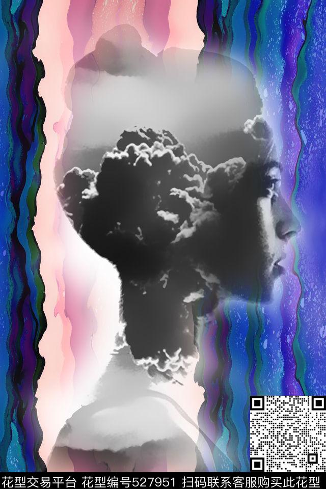 摄影人像波浪数码印花华亿平台下载（图片编号: 527951） - 瓦栏（Walan）