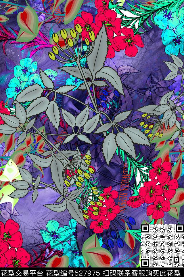 抽象几何民族风连衣裙衬衣数码印花华亿平台下载（图片编号: 527975） - 瓦栏（Walan）