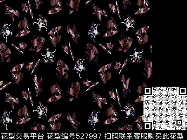 彩色鲨鱼欧式花纹热带风情数码印花华亿平台下载（图片编号: 527997） - 瓦栏（Walan）