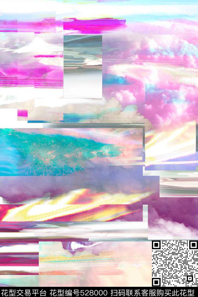 抽象肌理几何数码印花华亿平台下载（图片编号: 528000） - 瓦栏（Walan）