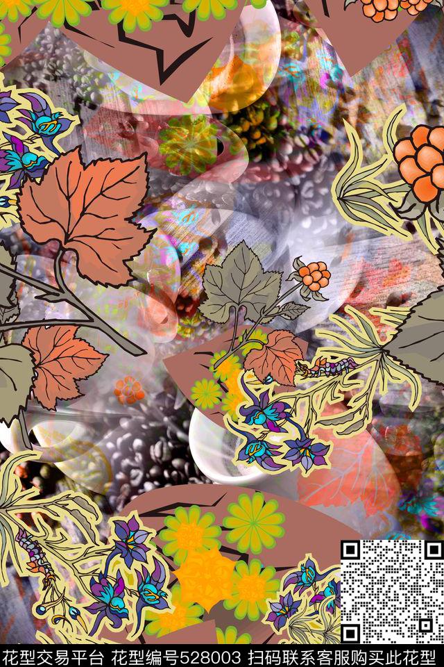 抽象几何复古时尚女装衬衣数码印花华亿平台下载（图片编号: 528003） - 瓦栏（Walan）