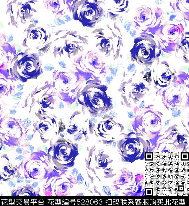 玫瑰床上用品印花浪漫玫瑰印花传统印花华亿平台下载（图片编号: 528063） - 瓦栏（Walan）