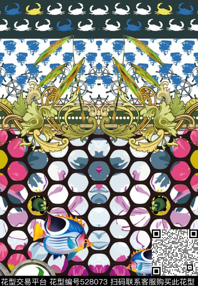 民族风民族花纹海草数码印花华亿平台下载（图片编号: 528073） - 瓦栏（Walan）
