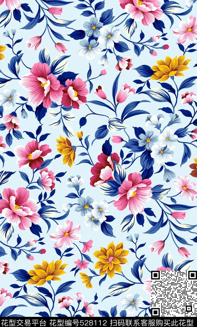 手绘时尚小翠花数码印花华亿平台下载（图片编号: 528112） - 瓦栏（Walan）