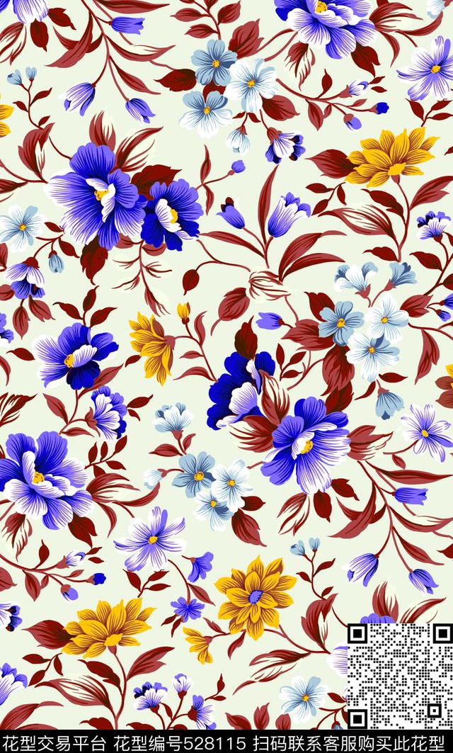 手绘时尚小翠花数码印花华亿平台下载（图片编号: 528115） - 瓦栏（Walan）