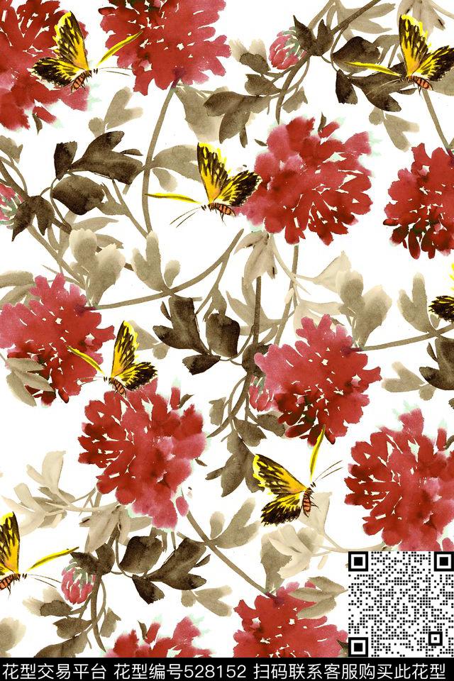 潮流大牌蝴蝶数码印花华亿平台下载（图片编号: 528152） - 瓦栏（Walan）